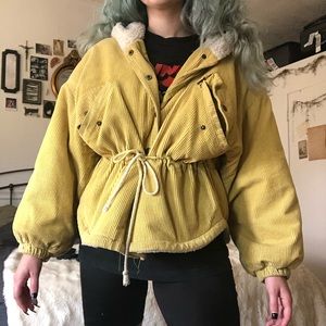 Dolls kill yellow corduroy parka